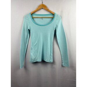 Old Navy Womens Small Long Sleeve Light Blue Striped Shirt